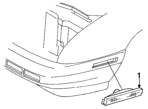 1991 Chevy Beretta Corner & Side Marker Lamps Diagram
