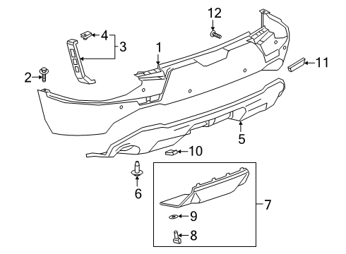 2024 Chevy Blazer Bumper Cover Diagram for 42745558