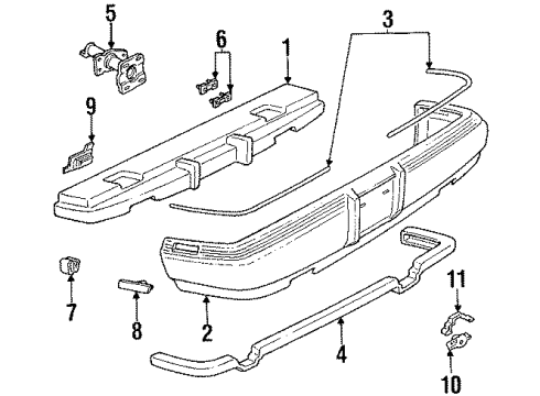 1990 Oldsmobile Toronado Backup Lamp, Driver Side Diagram for 5975577