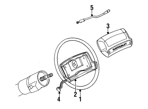 1996 Chevy Impala Steering Wheel Diagram for 16822065