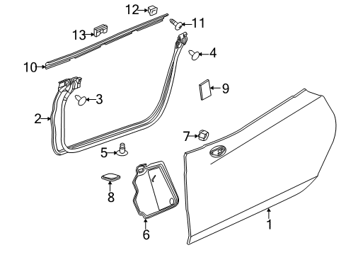 2017 Chevy Corvette Door & Components Diagram
