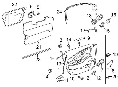 2016 Buick LaCrosse Interior Trim - Front Door Diagram