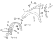 Pontiac Vibe Fender Splash Shield Diagram - 19183911