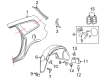 Chevy Traverse Fender Splash Shield Diagram - 20934766