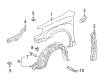Pontiac Vibe Fender Splash Shield Diagram - 88969696