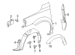 Chevy Uplander Fender Splash Shield Diagram - 10373257
