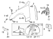 Cadillac Fender Splash Shield Diagram - 23181660