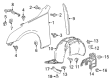 Cadillac Fender Splash Shield Diagram - 84758769