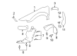 Oldsmobile Fender Splash Shield Diagram - 22618670