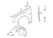 Cadillac STS Fender Splash Shield Diagram - 25842417