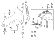 2015 Buick LaCrosse Fender Splash Shield Diagram - 26202564