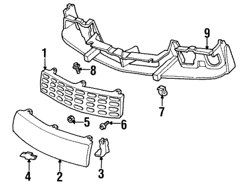 GM 10115292 Grille, Front 10115292 GM Grille, Front