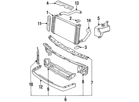 GM 12537141 Radiator Support, Front 12537141 GM Radiator Support, Front