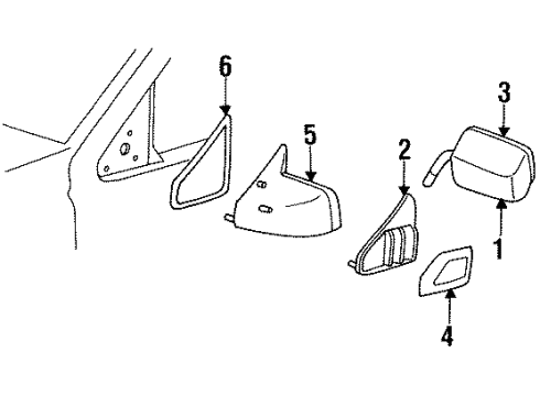 GM 15634465 Mirror Gasket, Rear Driver Side 15634465 GM Mirror Gasket, Rear Driver Side