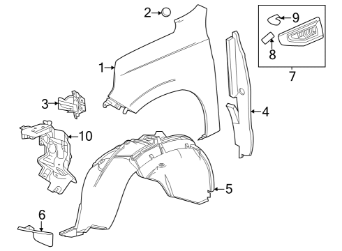 85010695 GM Liner, Front Fender Inner Wheel House