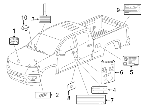 GM 85598801 Fuse Box Label 85598801 GM Fuse Box Label