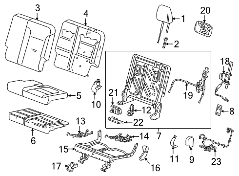 85552071 GM Cover, Rear Seat Back