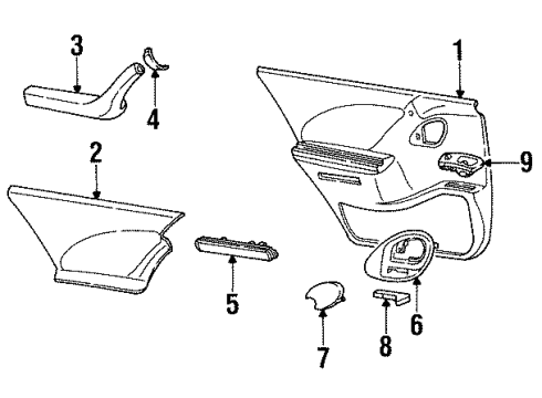 GM 12351311 Door Trim Panel, Driver Side 12351311 GM Door Trim Panel, Driver Side
