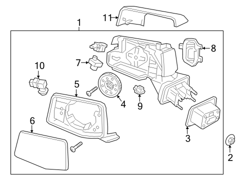 GM 86588335 Mirror, Rear View Mirror - Inside & Outside 86588335 GM Mirror, Rear View Mirror - Inside & Outside
