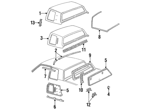 25542518 GM Roof Cover Retainer, Passenger Side