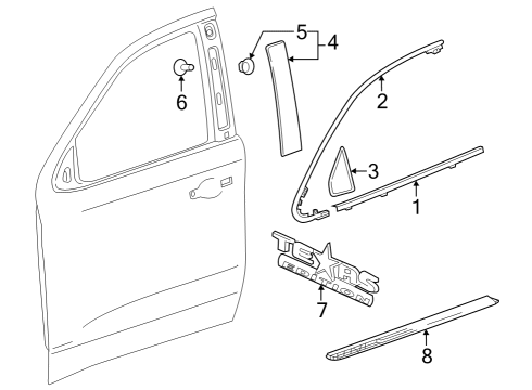 GM 87865293 Molding, Cab And Load Carrier Outer Side Decoration, Black 87865293 GM Molding, Cab And Load Carrier Outer Side Decoration, Black