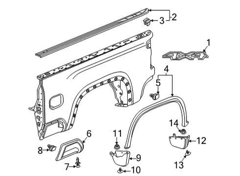 GM 85543635 Protector, Cab & Load Carrier Outer Decoration, Black, Rear 85543635 GM Protector, Cab & Load Carrier Outer Decoration, Black, Rear