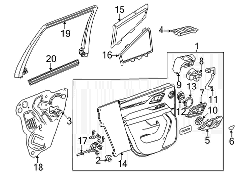 GM 85651170 Trim Assembly-Rear Side Door *Jet Black 85651170 GM Trim Assembly-Rear Side Door *Jet Black