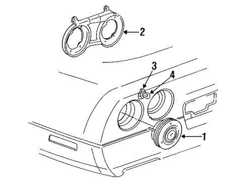 GM 14078684 Tail Lamp Mount Plate, Passenger Side 14078684 GM Tail Lamp Mount Plate, Passenger Side