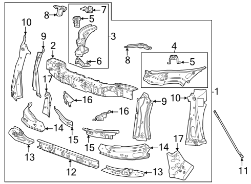 GM 84785706 Reinforcement, Radiator, Front 84785706 GM Reinforcement, Radiator, Front
