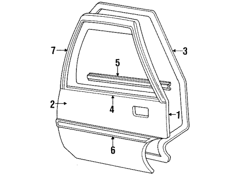 GM 22590989 Door Shell, Rear Driver Side 22590989 GM Door Shell, Rear Driver Side