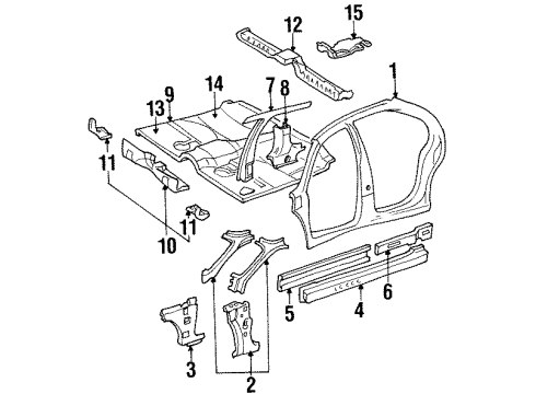 GM 12458417 Inner Center Pillar, Driver Side 12458417 GM Inner Center Pillar, Driver Side