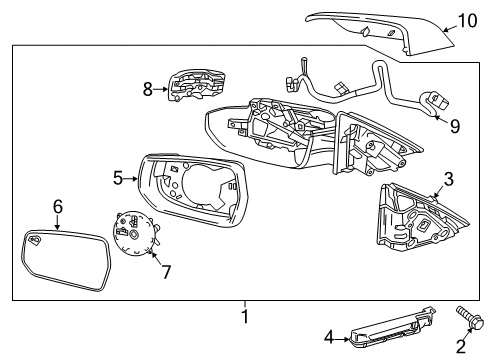 GM 42808002 Mirror, Inside/Outside Rear View 42808002 GM Mirror, Inside/Outside Rear View