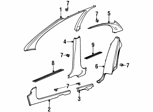 21050459 GM Windshield Trim, Driver Side