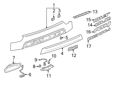 GM 84816848 Applique, End Gate And Rear Door Decoration 84816848 GM Applique, End Gate And Rear Door Decoration