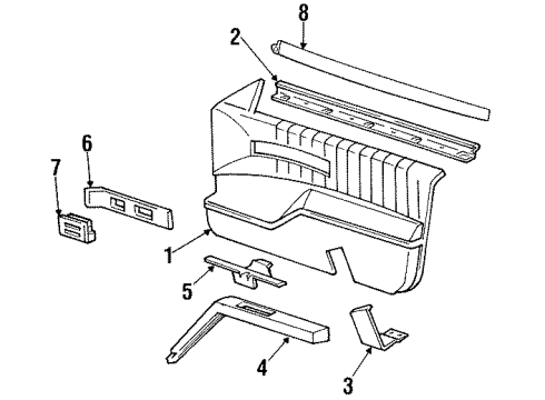 GM 12522412 Insert Panel, Front Passenger Side 12522412 GM Insert Panel, Front Passenger Side