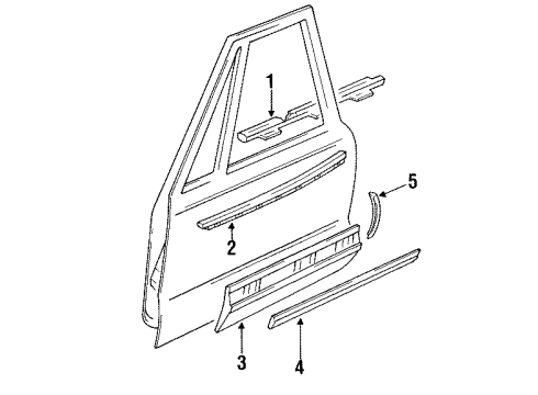 GM 88891475 Center Molding, Front Driver Side 88891475 GM Center Molding, Front Driver Side