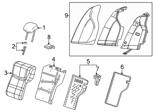 87838124 GM Cover, Rear Seat Back