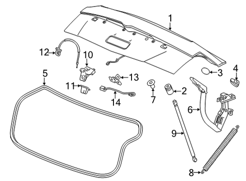 84857929 GM Lid, Rear Compartment