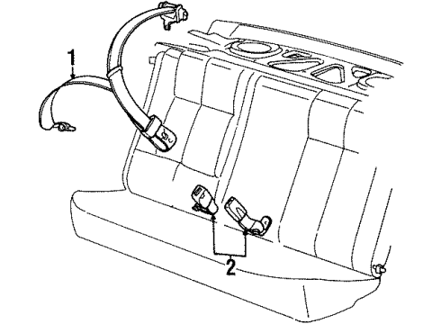 21055546 GM Lap & Shoulder Belt, Beige, Passenger Side