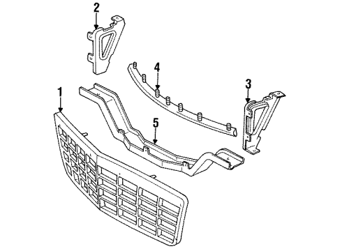 10163563 GM Grille Lower Bracket, Front
