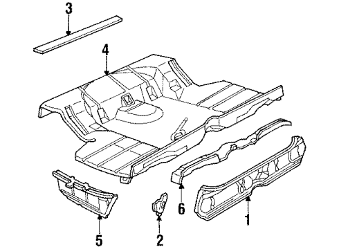 GM 20604850 Panel Above Lid, Rear Driver Side 20604850 GM Panel Above Lid, Rear Driver Side