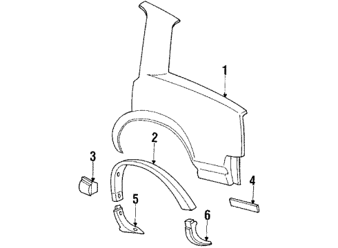 12397187 GM Wheel Opening Molding, Rear Outer Driver Side