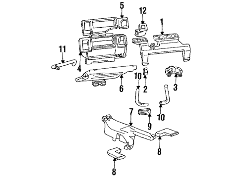 GM 22577142 Duct, Passenger Side 22577142 GM Duct, Passenger Side