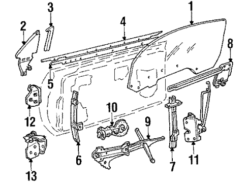 GM 12394510 Belt Weatherstrip, Front Passenger Side 12394510 GM Belt Weatherstrip, Front Passenger Side