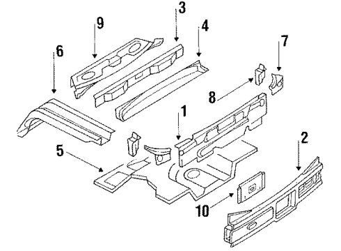 GM 20628739 Panel Below Lid, Rear 20628739 GM Panel Below Lid, Rear