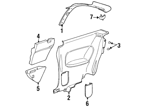 21305592 GM Upper Quarter Trim, Gray, Passenger Side