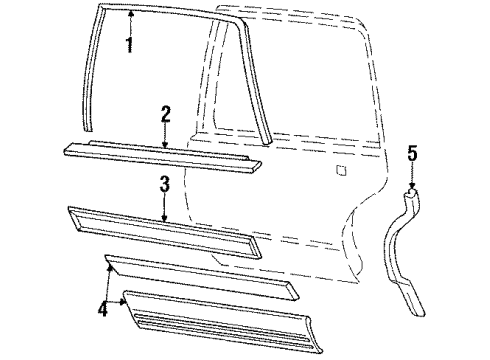 12390171 GM Molding, Rear Passenger Side