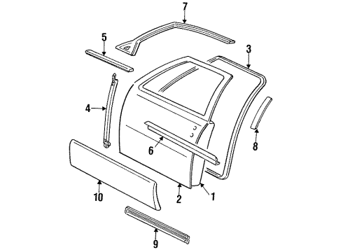 25635605 GM Belt Molding, Black, Front Driver Side