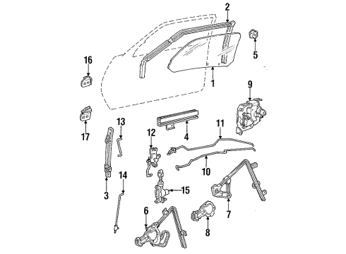 20642795 GM Manual Regulator, Front Driver Side