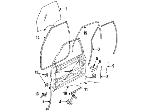 21081609 GM Glass, Front Driver Side
